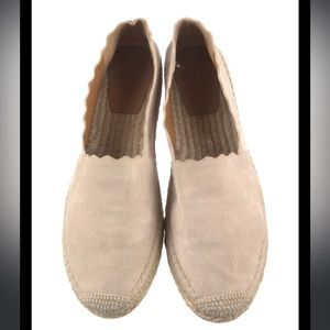 Chloé Suede Scalloped Accent Espadrilles